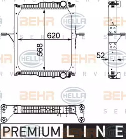 Радиатор, охлаждение двигателя BEHR HELLA SERVICE 8MK 376 733-731