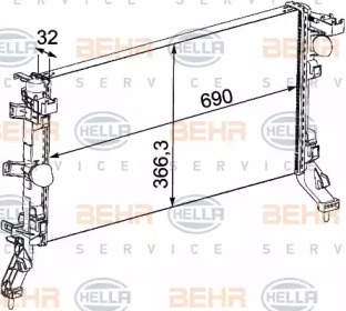 Теплообменник BEHR HELLA SERVICE 8MK 376 745-191