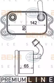 масляный радиатор, двигательное масло BEHR HELLA SERVICE 8MO 376 751-791