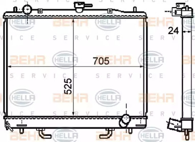 Радиатор, охлаждение двигателя BEHR HELLA SERVICE 8MK 376 753-661