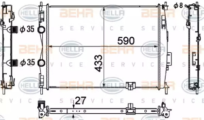 Теплообменник BEHR HELLA SERVICE 8MK 376 753-681