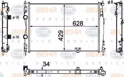 Теплообменник BEHR HELLA SERVICE 8MK 376 753-701