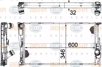 Радиатор, охлаждение двигателя BEHR HELLA SERVICE 8MK 376 754-014