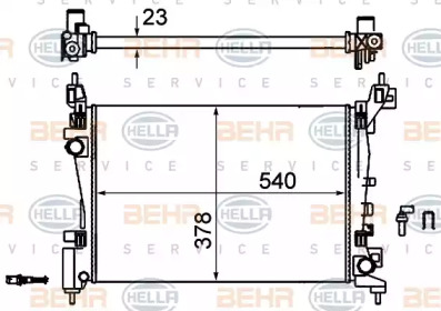 Радиатор, охлаждение двигателя BEHR HELLA SERVICE 8MK 376 756-324