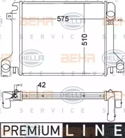 Радиатор, охлаждение двигателя BEHR HELLA SERVICE 8MK 376 758-021