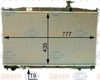 Радиатор, охлаждение двигателя BEHR HELLA SERVICE 8MK 376 763-431