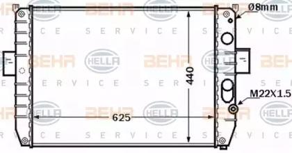 Радиатор, охлаждение двигателя BEHR HELLA SERVICE 8MK 376 774-401