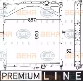 Радиатор, охлаждение двигателя BEHR HELLA SERVICE 8MK 376 774-791