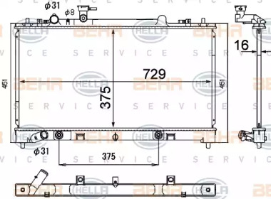 Теплообменник BEHR HELLA SERVICE 8MK 376 790-381