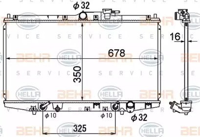 Радиатор, охлаждение двигателя BEHR HELLA SERVICE 8MK 376 790-471