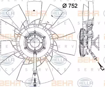 Вентилятор, охлаждение двигателя BEHR HELLA SERVICE 8MV 376 791-641