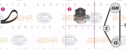 Комплект водяного насоса / зубчатого ремня BEHR HELLA SERVICE 8MP 376 800-831