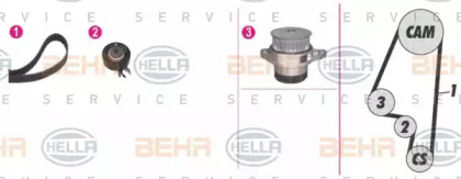 Комплект водяного насоса / зубчатого ремня BEHR HELLA SERVICE 8MP 376 800-841