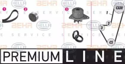 Комплект водяного насоса / зубчатого ремня BEHR HELLA SERVICE 8MP 376 800-871