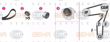 Комплект водяного насоса / зубчатого ремня BEHR HELLA SERVICE 8MP 376 802-801