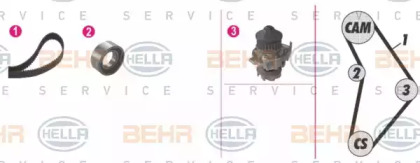 Комплект водяного насоса / зубчатого ремня BEHR HELLA SERVICE 8MP 376 803-821