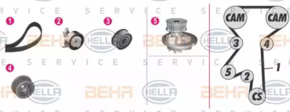 Комплект водяного насоса / зубчатого ремня BEHR HELLA SERVICE 8MP 376 803-861