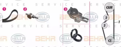 Комплект водяного насоса / зубчатого ремня BEHR HELLA SERVICE 8MP 376 803-871