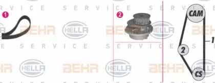 Комплект водяного насоса / зубчатого ремня BEHR HELLA SERVICE 8MP 376 804-831