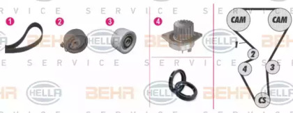 Комплект водяного насоса / зубчатого ремня BEHR HELLA SERVICE 8MP 376 804-851