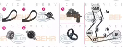 Комплект водяного насоса / зубчатого ремня BEHR HELLA SERVICE 8MP 376 805-821