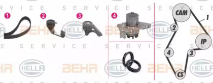 Комплект водяного насоса / зубчатого ремня BEHR HELLA SERVICE 8MP 376 805-831