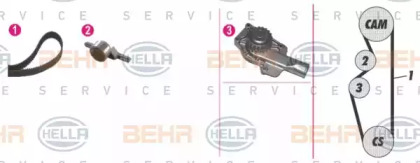 Комплект водяного насоса / зубчатого ремня BEHR HELLA SERVICE 8MP 376 805-881