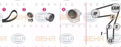 Комплект водяного насоса / зубчатого ремня BEHR HELLA SERVICE 8MP 376 806-881