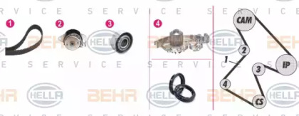 Комплект водяного насоса / зубчатого ремня BEHR HELLA SERVICE 8MP 376 806-891