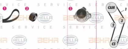 Комплект водяного насоса / зубчатого ремня BEHR HELLA SERVICE 8MP 376 807-851