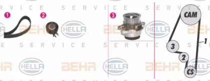 Комплект водяного насоса / зубчатого ремня BEHR HELLA SERVICE 8MP 376 807-861