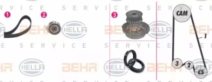 Комплект водяного насоса / зубчатого ремня BEHR HELLA SERVICE 8MP 376 807-871