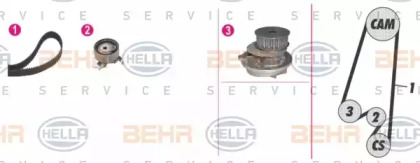 Комплект водяного насоса / зубчатого ремня BEHR HELLA SERVICE 8MP 376 807-881