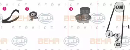 Комплект водяного насоса / зубчатого ремня BEHR HELLA SERVICE 8MP 376 807-891