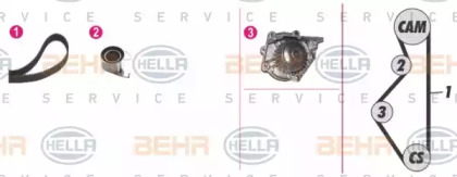 Комплект водяного насоса / зубчатого ремня BEHR HELLA SERVICE 8MP 376 808-801