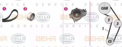 Комплект водяного насоса / зубчатого ремня BEHR HELLA SERVICE 8MP 376 808-841