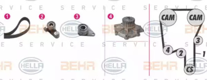 Комплект водяного насоса / зубчатого ремня BEHR HELLA SERVICE 8MP 376 808-861