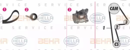 Комплект водяного насоса / зубчатого ремня BEHR HELLA SERVICE 8MP 376 808-871