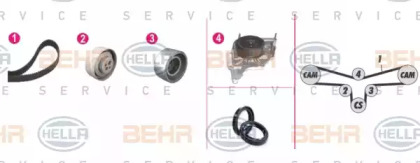 Комплект водяного насоса / зубчатого ремня BEHR HELLA SERVICE 8MP 376 809-821