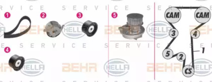 Комплект водяного насоса / зубчатого ремня BEHR HELLA SERVICE 8MP 376 811-801