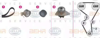 Комплект водяного насоса / зубчатого ремня BEHR HELLA SERVICE 8MP 376 813-831