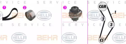 Комплект водяного насоса / зубчатого ремня BEHR HELLA SERVICE 8MP 376 813-881