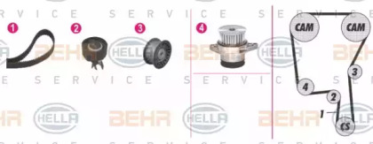 Комплект водяного насоса / зубчатого ремня BEHR HELLA SERVICE 8MP 376 813-891