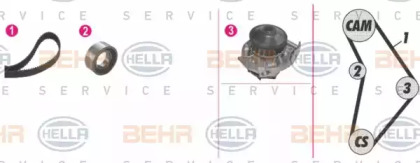 Комплект водяного насоса / зубчатого ремня BEHR HELLA SERVICE 8MP 376 815-811