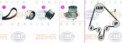 Водяной насос + комплект зубчатого ремня BEHR HELLA SERVICE 8MP 376 815-851