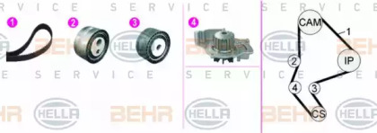 Комплект водяного насоса / зубчатого ремня BEHR HELLA SERVICE 8MP 376 816-801