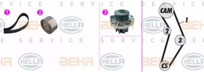 Комплект водяного насоса / зубчатого ремня BEHR HELLA SERVICE 8MP 376 816-891