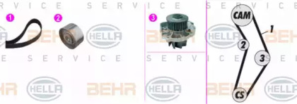 Комплект водяного насоса / зубчатого ремня BEHR HELLA SERVICE 8MP 376 817-801