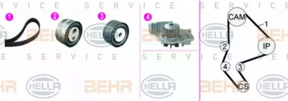 Комплект водяного насоса / зубчатого ремня BEHR HELLA SERVICE 8MP 376 817-811