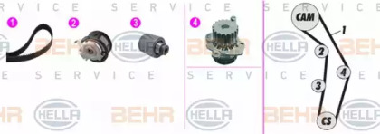 Комплект водяного насоса / зубчатого ремня BEHR HELLA SERVICE 8MP 376 818-871